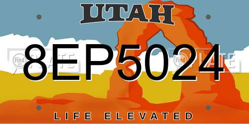 8EP5024 Utah License Plate