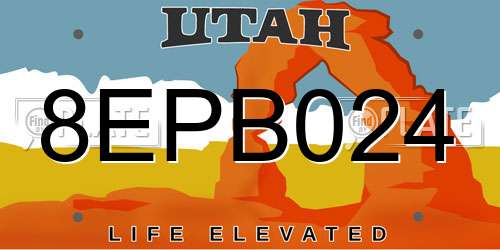 8EPB024 Utah License Plate