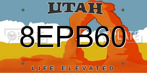 8EPB60 Utah License Plate