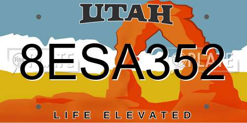 8ESA352 Utah License Plate