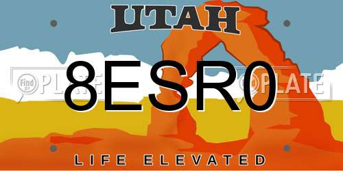8ESR0 Utah License Plate
