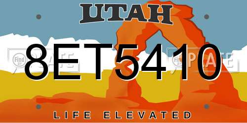 8ET5410 Utah License Plate