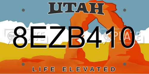 8EZB410 Utah License Plate