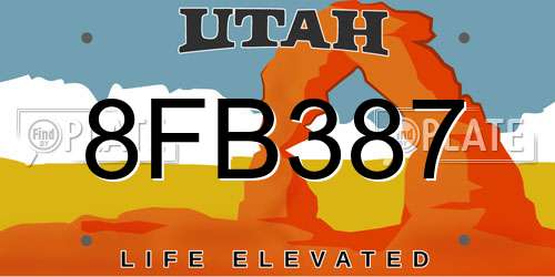 8FB387 Utah License Plate