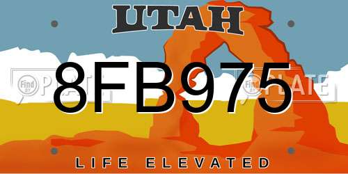 8FB975 Utah License Plate