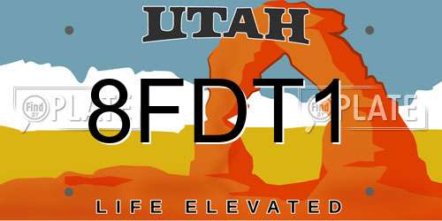 8FDT1 Utah License Plate