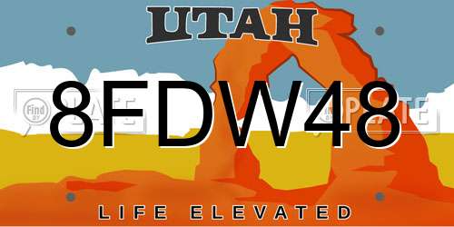 8FDW48 Utah License Plate