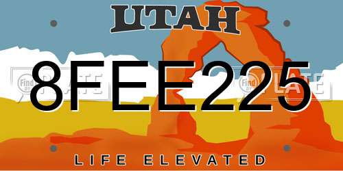 8FEE225 Utah License Plate