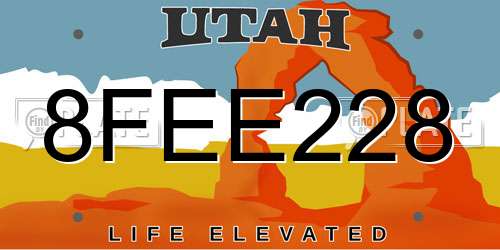 8FEE228 Utah License Plate