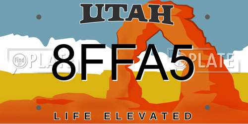 8FFA5 Utah License Plate