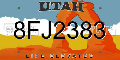 8FJ2383 Utah License Plate