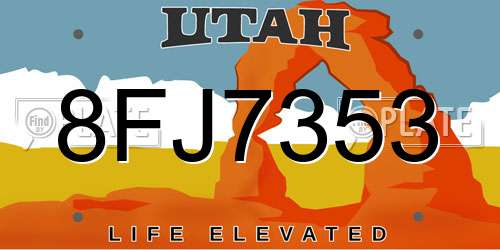 8FJ7353 Utah License Plate