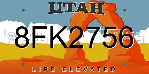 8FK2756 Utah License Plate