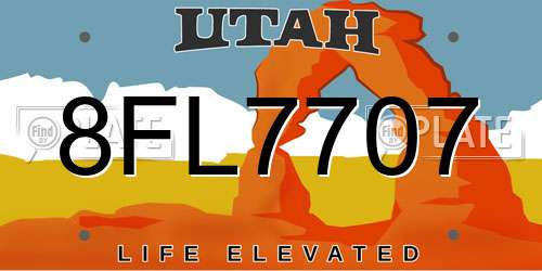 8FL7707 Utah License Plate