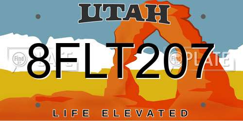8FLT207 Utah License Plate