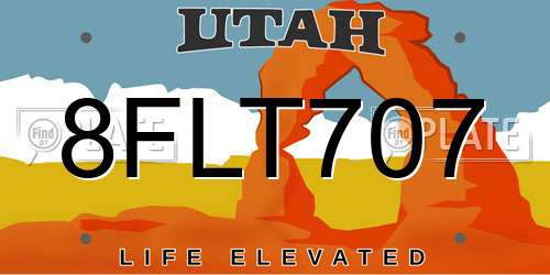 8FLT707 Utah License Plate