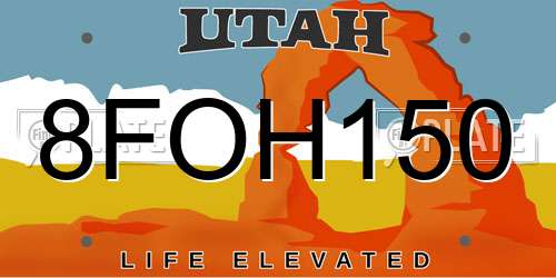 8FOH150 Utah License Plate