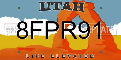 8FPR91 Utah License Plate