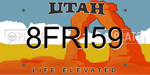 8FRI59 Utah License Plate