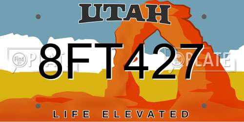8FT427 Utah License Plate