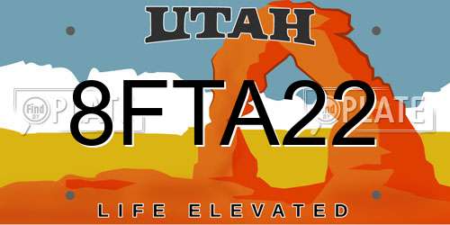 8FTA22 Utah License Plate