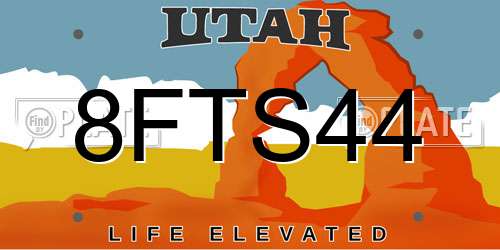 8FTS44 Utah License Plate