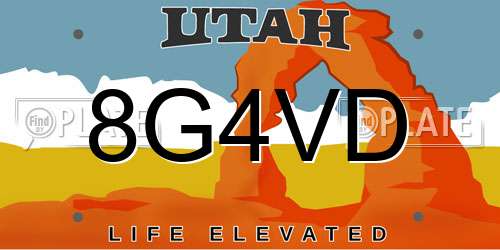 8G4VD Utah License Plate