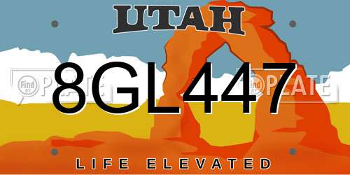 8GL447 Utah License Plate