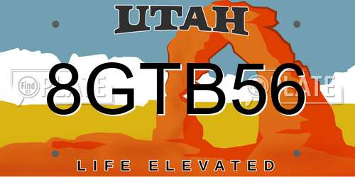 8GTB56 Utah License Plate