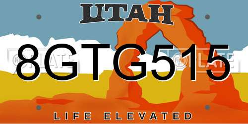 8GTG515 Utah License Plate