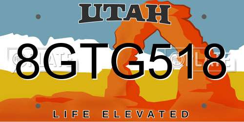 8GTG518 Utah License Plate