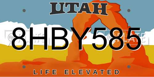 8HBY585 Utah License Plate