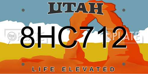 8HC712 Utah License Plate