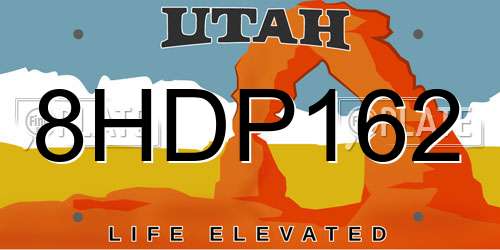 8HDP162 Utah License Plate