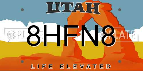 8HFN8 Utah License Plate