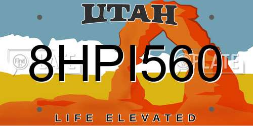 8HPI560 Utah License Plate
