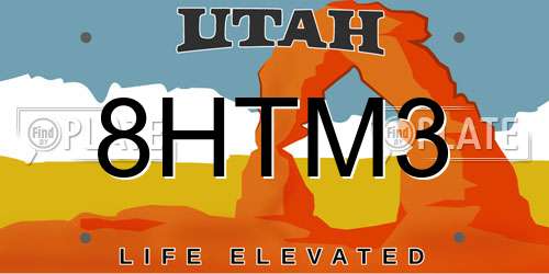 8HTM3 Utah License Plate