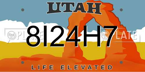 8I24H7 Utah License Plate