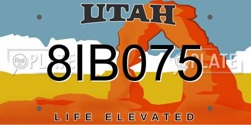 8IB075 Utah License Plate