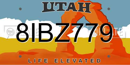 8IBZ779 Utah License Plate