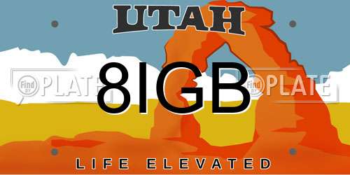 8IGB Utah License Plate