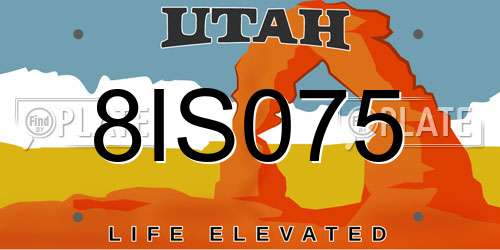 8IS075 Utah License Plate