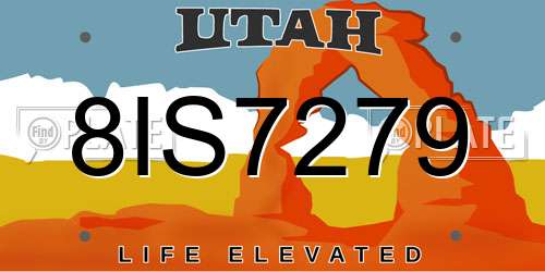 8IS7279 Utah License Plate