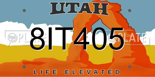 8IT405 Utah License Plate