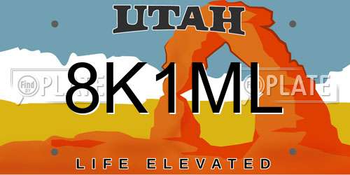 8K1ML Utah License Plate
