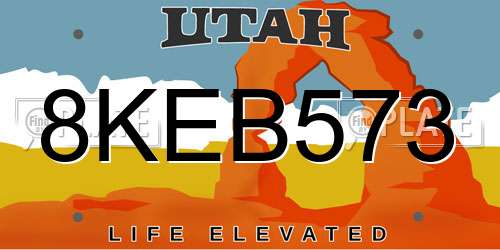 8KEB573 Utah License Plate