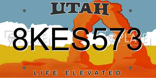 8KES573 Utah License Plate