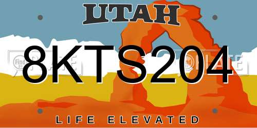 8KTS204 Utah License Plate
