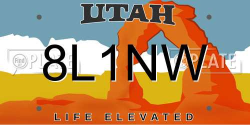 8L1NW Utah License Plate
