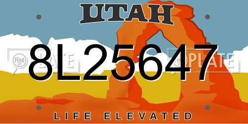 8L25647 Utah License Plate